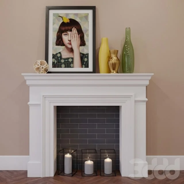 Fireplace with decor